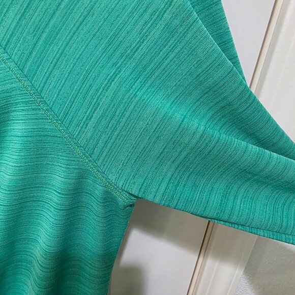 Athleta Ruched Zip Up Jacket Women’s M Green Hooded Long Sleeve Activewear - Picture 7 of 12